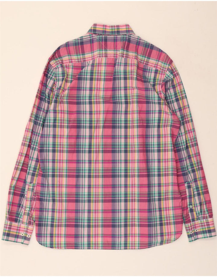 TOMMY HILFIGER Mens Custom Fit Shirt Large Pink Check Cotton Vintage Tommy Hilfiger and Second-Hand Tommy Hilfiger from Messina Hembry 