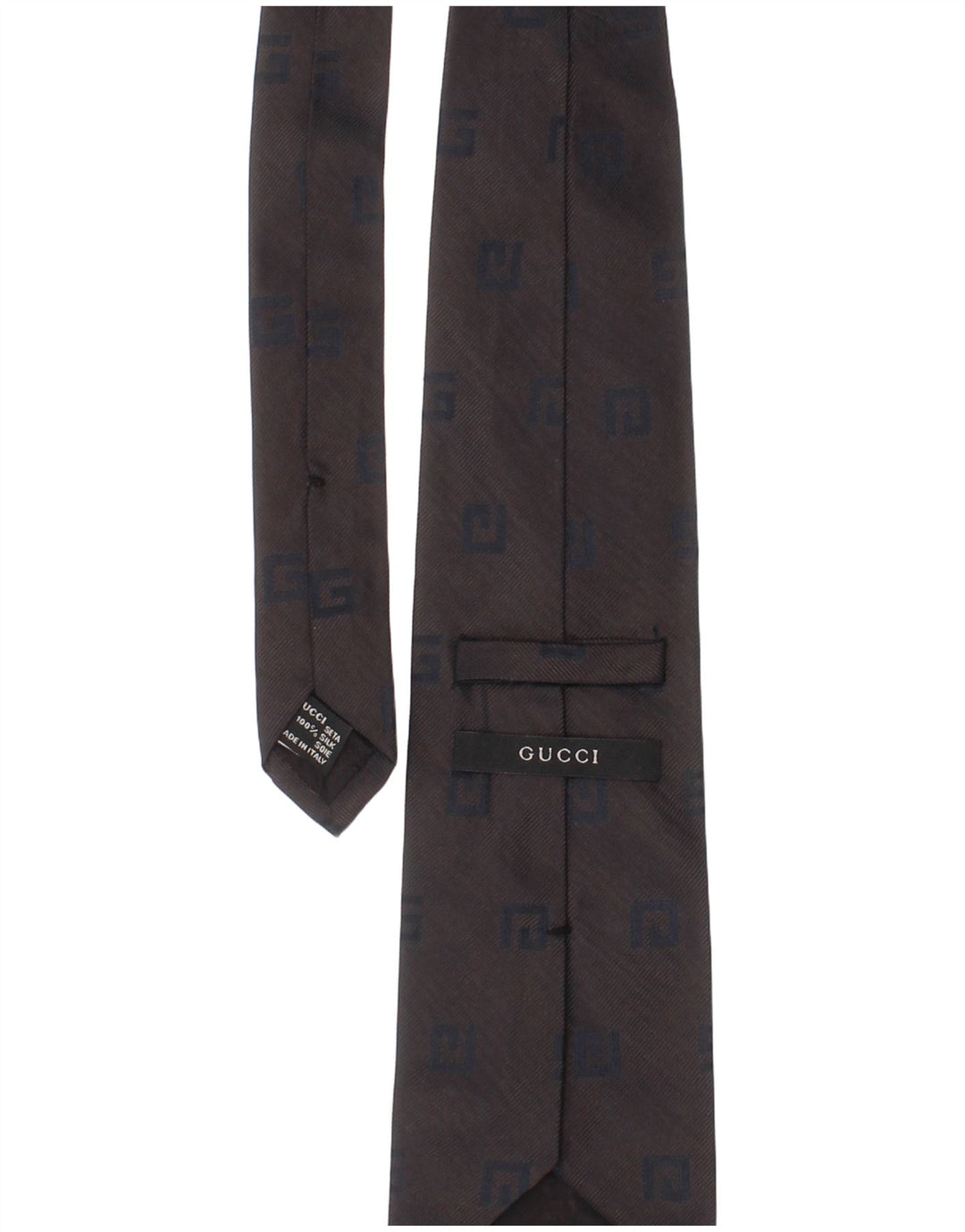 Cravată Gucci pentru bărbați, mărime unica, gri din mătase, clasică