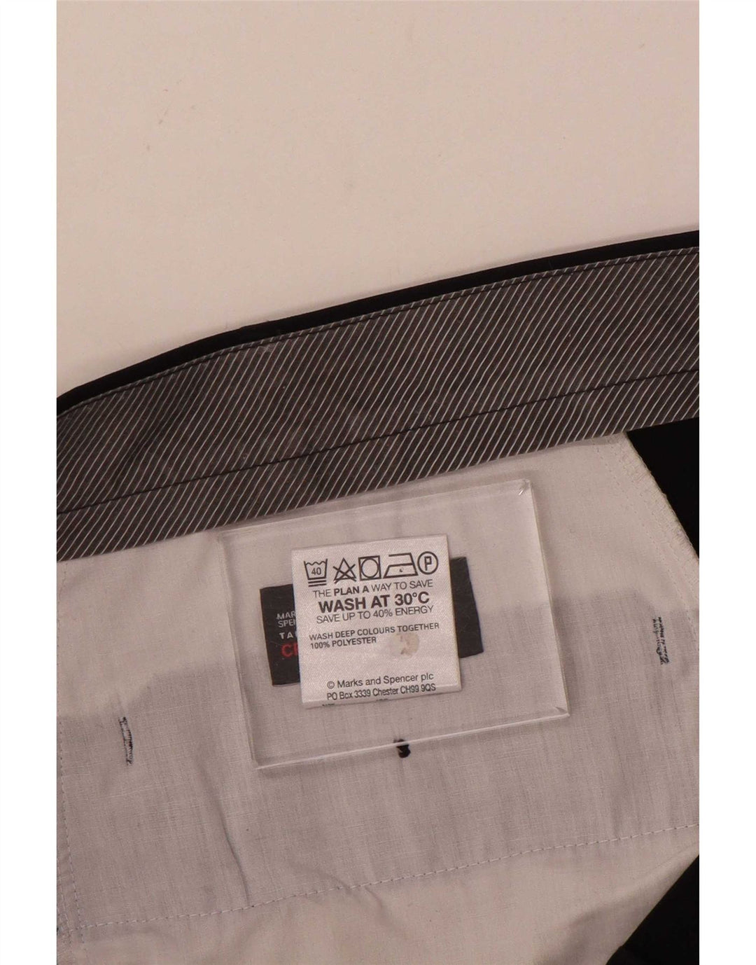 Pantaloni de costum pentru bărbați Marks & Spencer L40 L33 bleumarin poliester