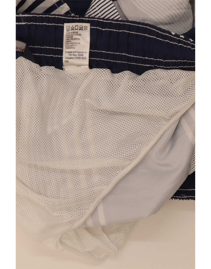 Marks & Spencer Pantaloni scurți de înot pentru bărbați, mari, bleumarin, poliester cu dungi