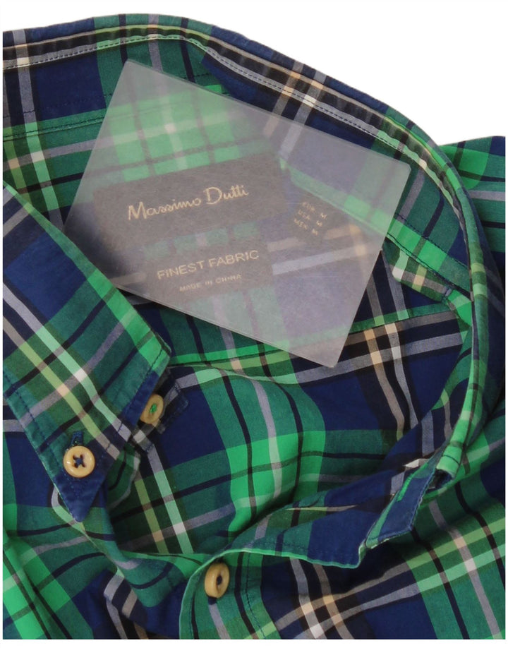 Cămașă Massimo Dutti pentru bărbați, verde mediu, carouri