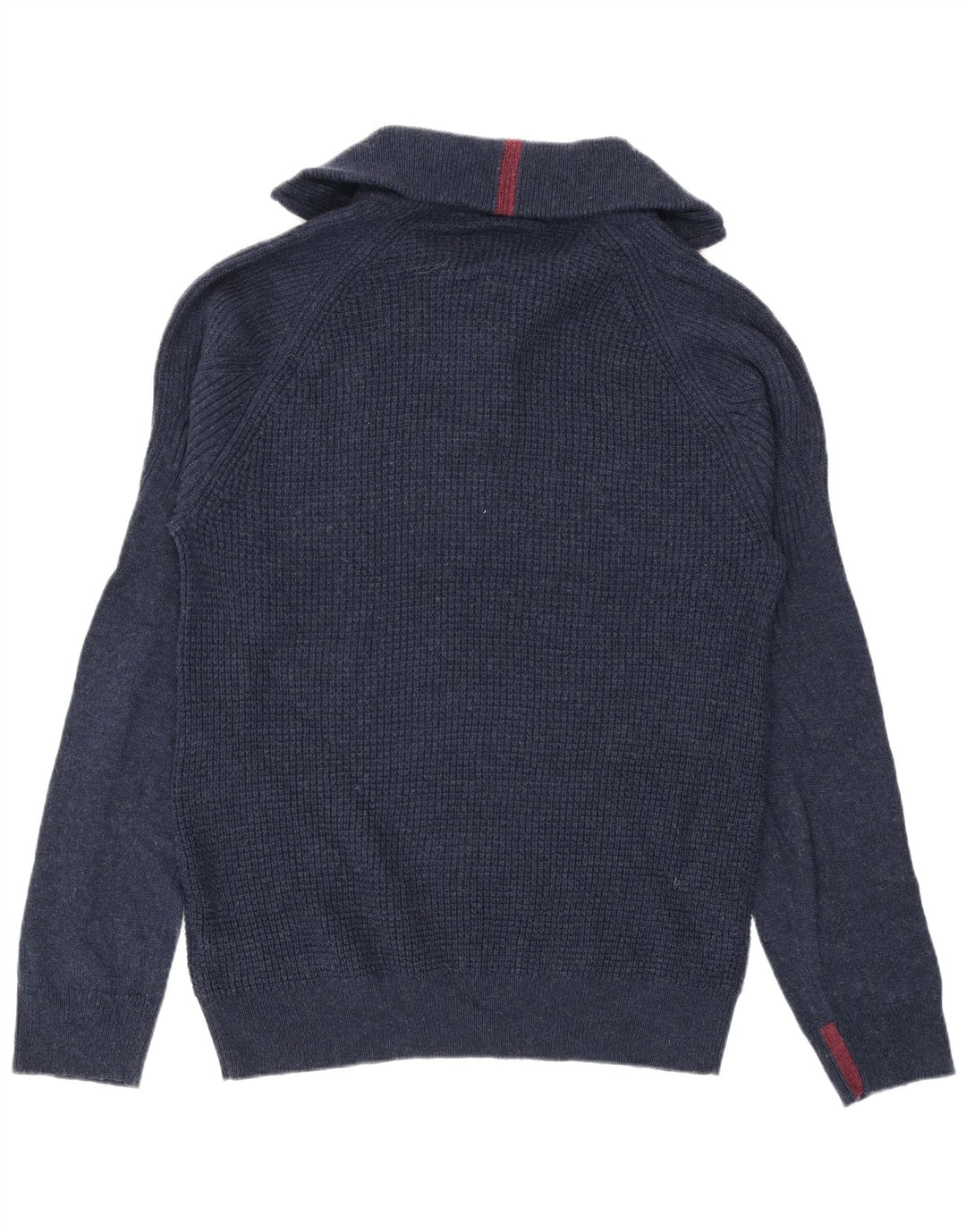White Stuff Pulover pentru bărbați cu fermoar și gât, XL, lână de miel bleumarin