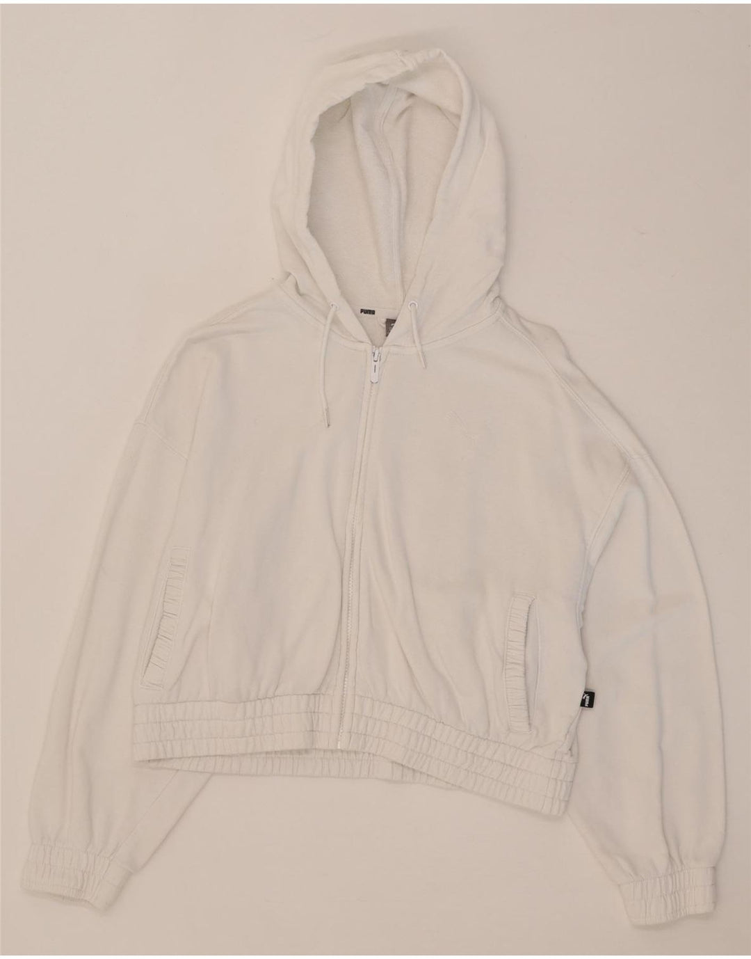 Pulover Puma Crop Zip Hoodie pentru femei UK 14 Medium White