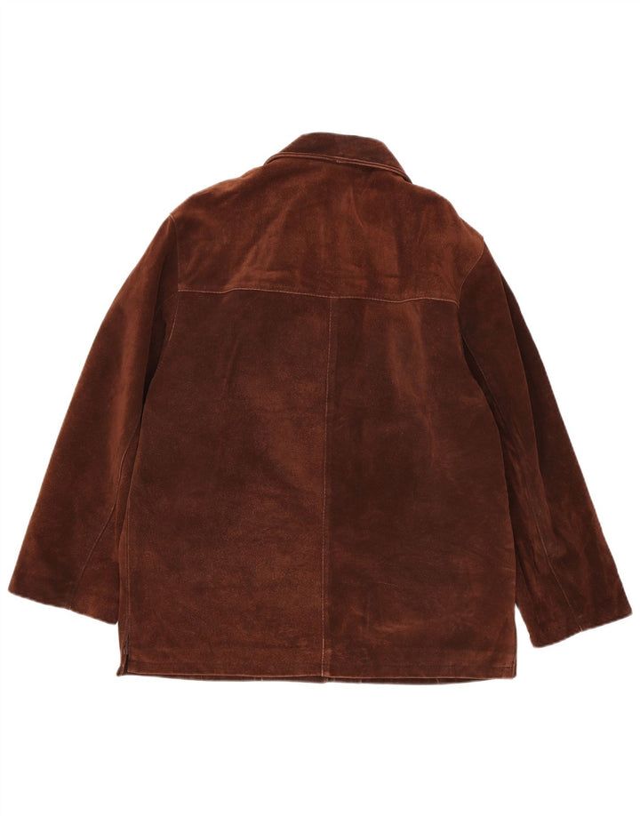 Jachetă Braschi Femei Oversize, Cu 4 Nasturi, De piele intoarsa, IT 42 Maro Mediu