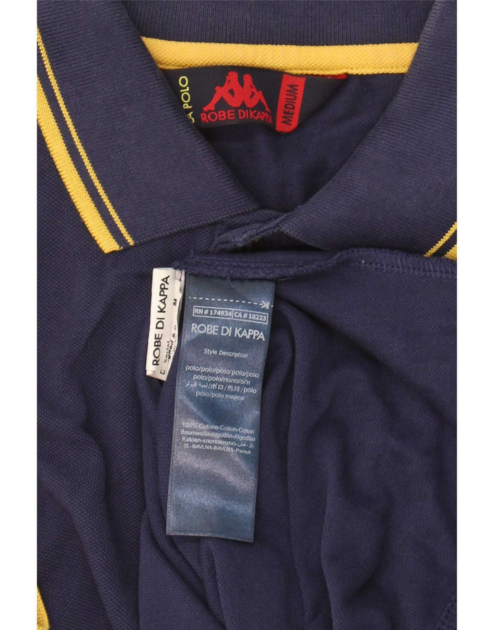 Cămașă polo pentru bărbați Kappa, bumbac în dungi albastru bleumarin mediu