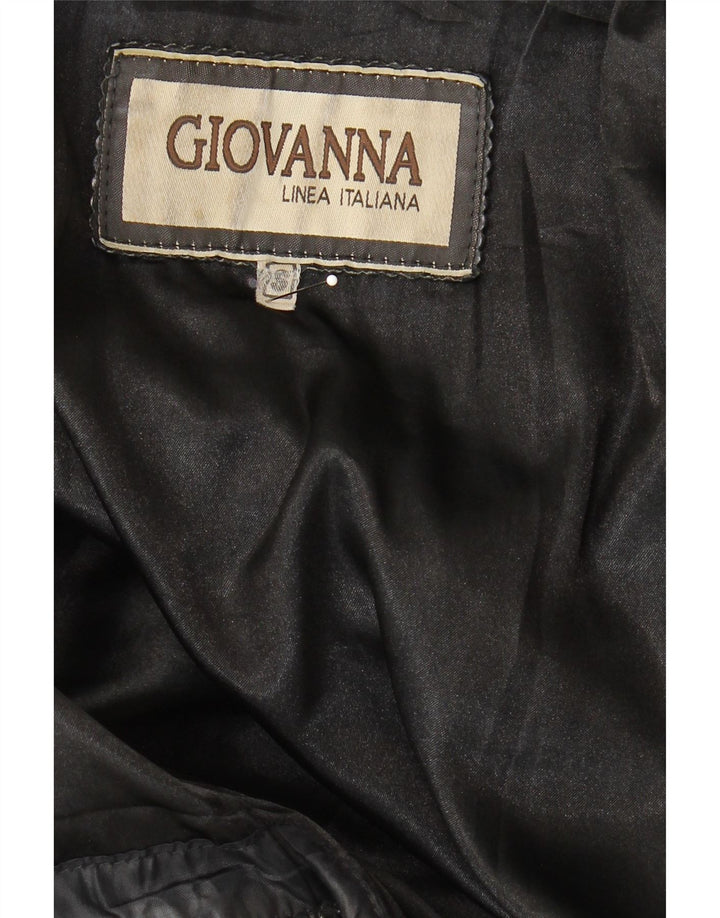 Jachetă de piele vintage pentru bărbați UK 36 Small Black