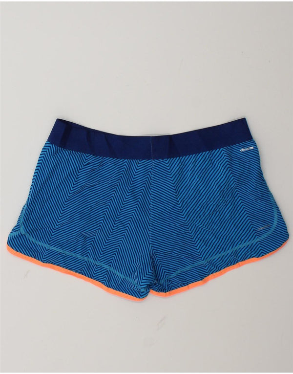Pantaloni scurți sport Climalite Adidas pentru femei UK 12/14 Medium Blue Pinstripe