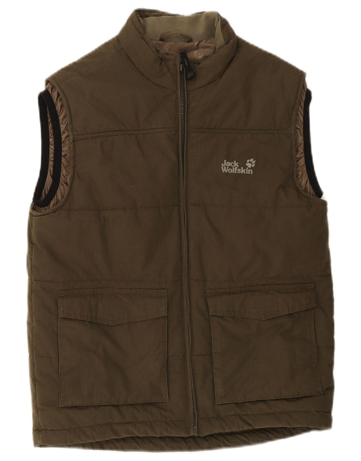 JACK WOLFSKIN Boys Padded Gilet 11-12 Years Khaki Polyester