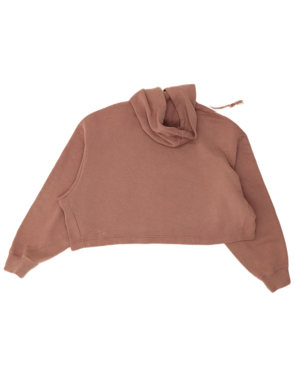 Jumper Adidas Crop Oversized Hoodie pentru femei UK 14 Bumbac maro mediu