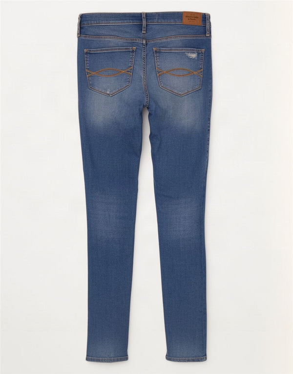 Abercrombie & Fitch Blugi skinny învechiți pentru femei US 6 Medium W28 L27 Albastru