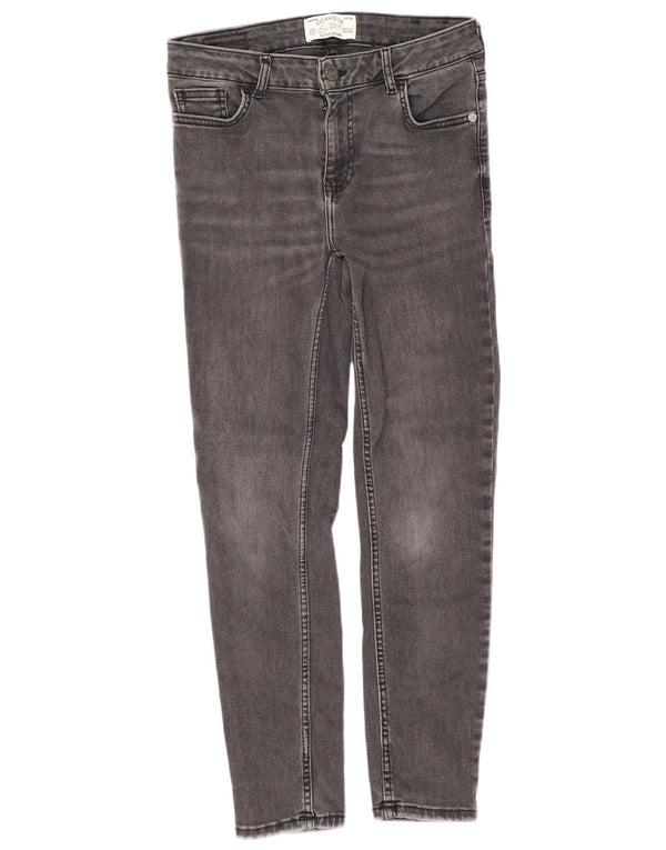 Fat Face, blugi crop super skinny pentru femei UK 10 mici W28 L25 bumbac gri