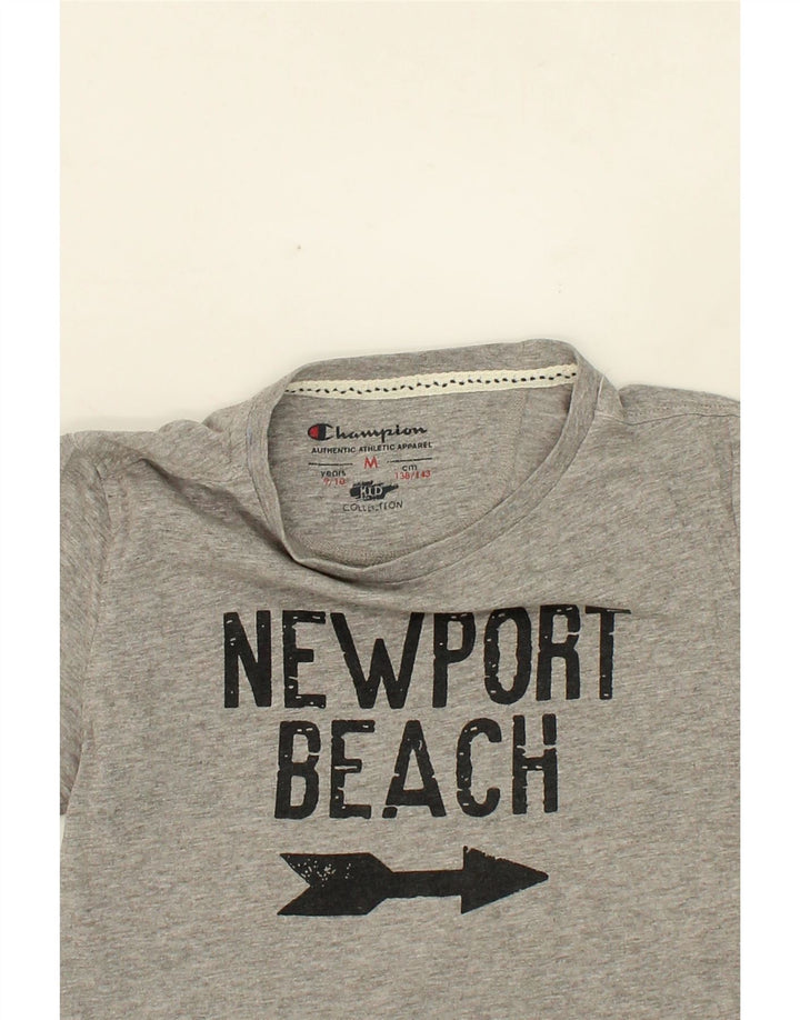 CHAMPION Boys Graphic T-Shirt Top 9-10 Years Medium Grey Vintage Champion and Second-Hand Champion from Messina Hembry 