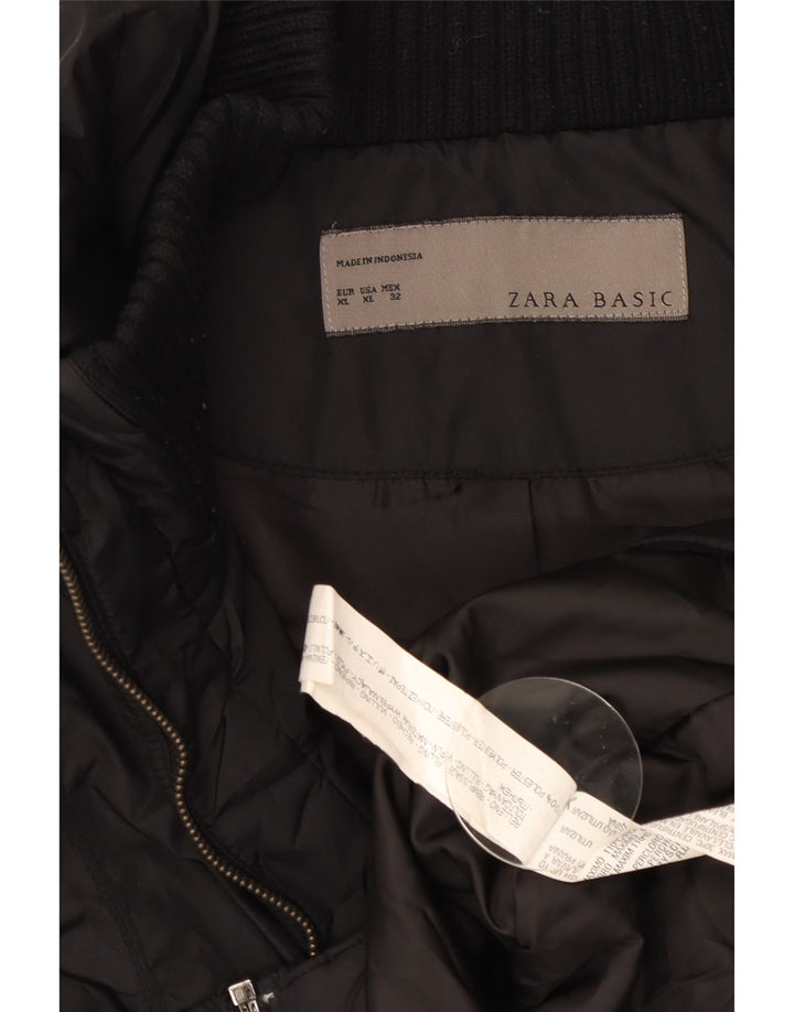 Jachetă matlasată pentru femei Zara UK 18 XL Poliester negru
