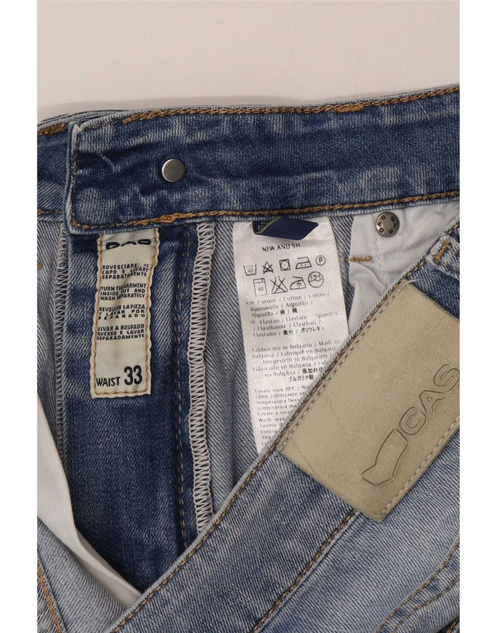 Pantaloni scurți din denim pentru bărbați Gas W33, bumbac albastru mediu
