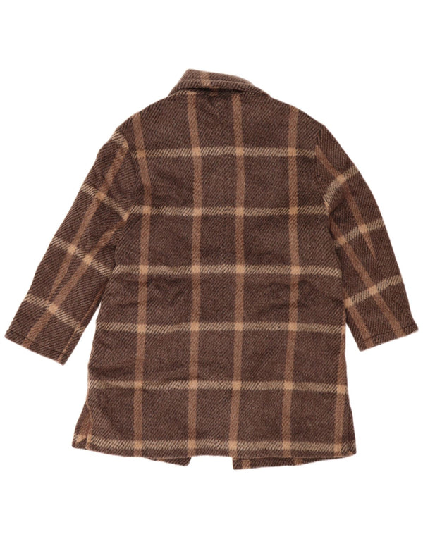 VINTAGE Duffle Coat pentru femei US 1 XS Brown Check Wool