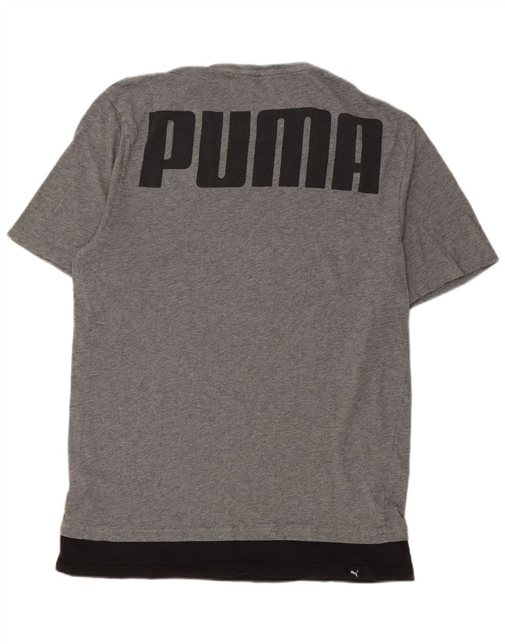 Tricou grafic Puma pentru bărbați Top, gri mediu, bumbac color bloc