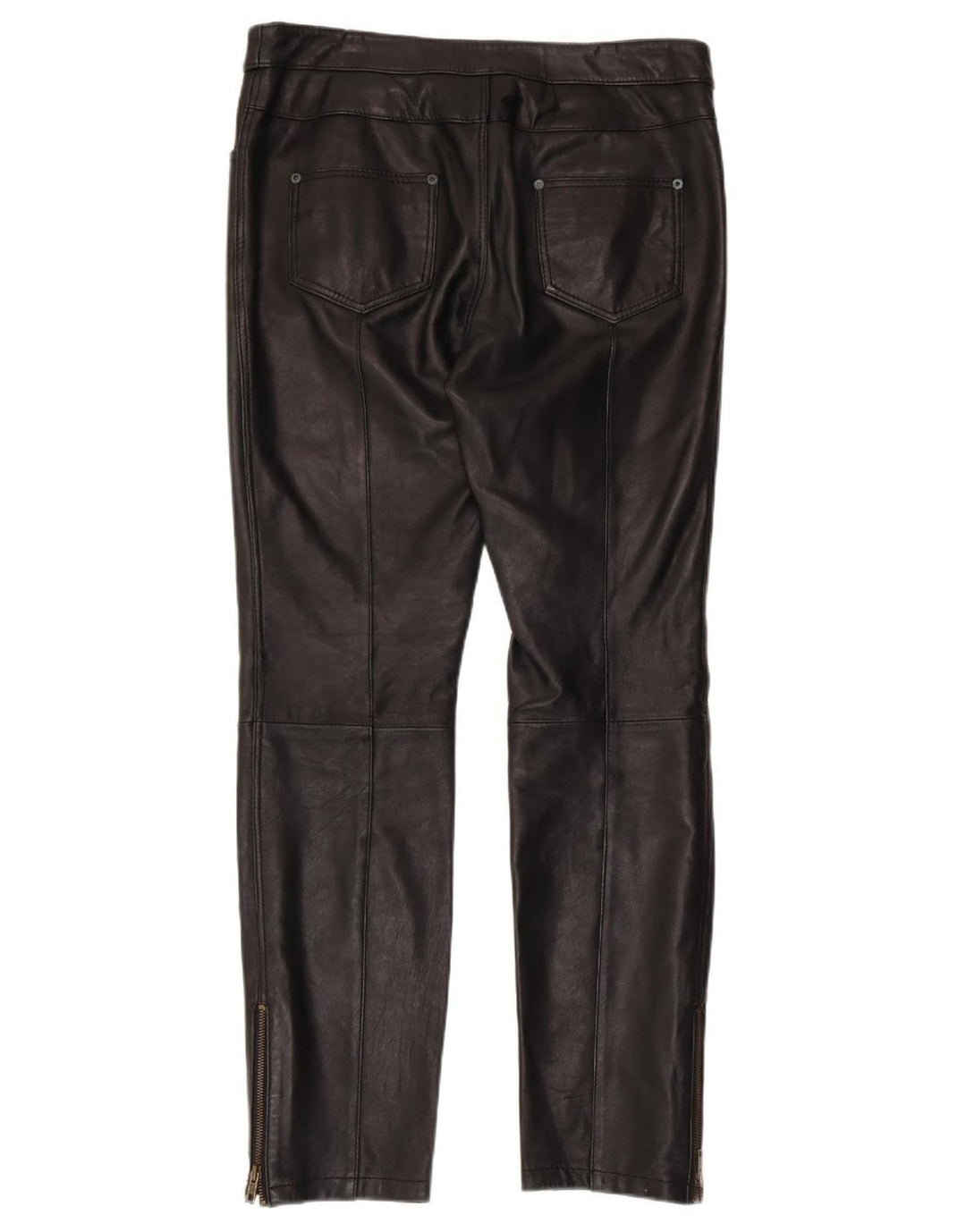 PRINCIPII Pantaloni subțiri pentru femei UK 12 Medium L34 L30 Piele neagră