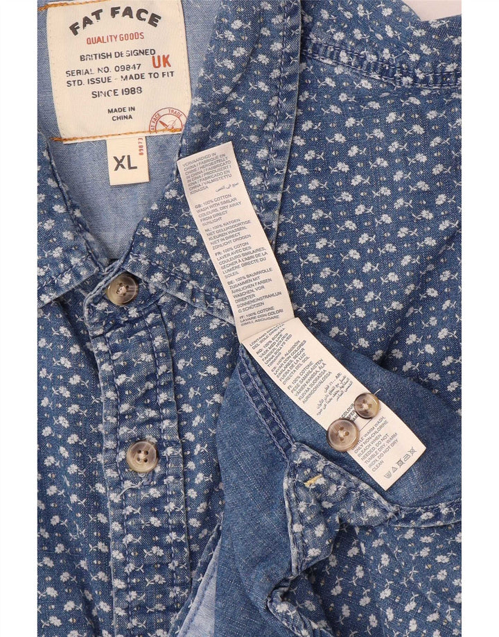 Cămașă Fat Face pentru bărbați, cu formă regulată, XL, bumbac cu carouri albastre