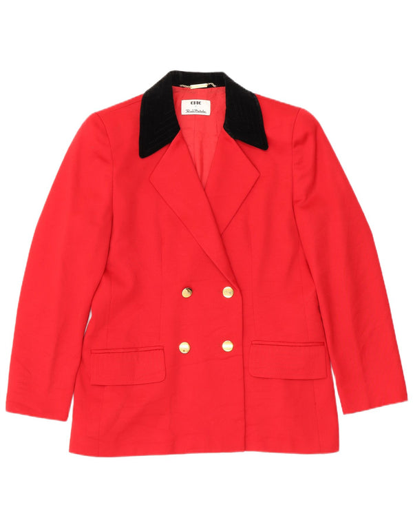 Jachetă șic pentru femei cu două pieptări, UK 18 XL, roșu, color block