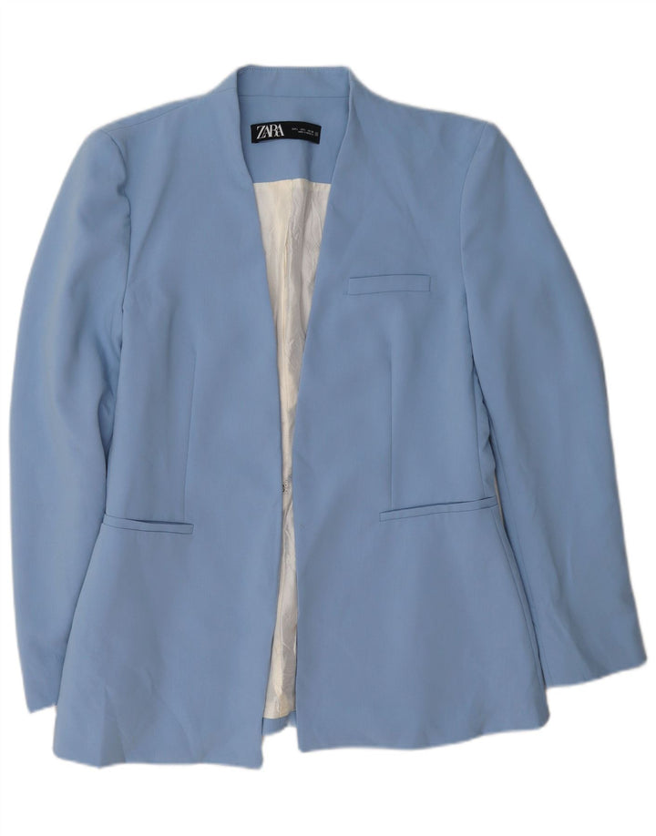 Blazer pentru femei Zara UK 16, mare, albastru, poliester