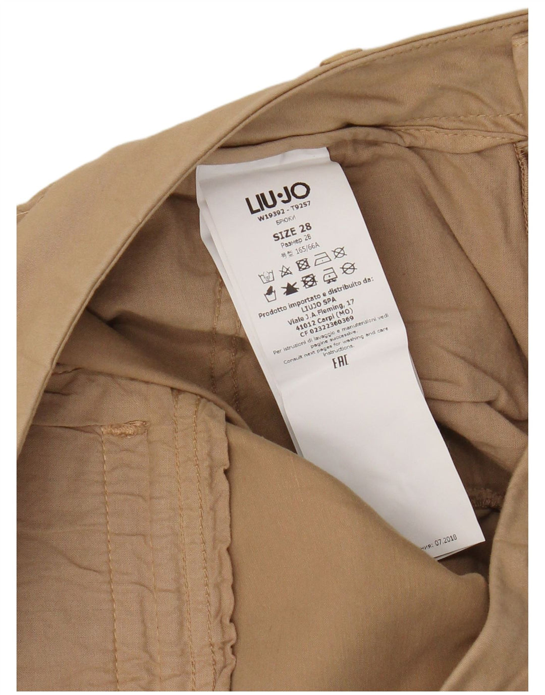 Pantaloni chino slim pentru femei Liu Jo L28 L28 bumbac bej