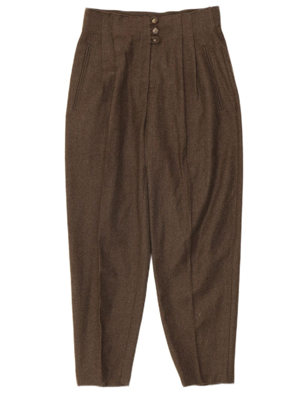 Pantaloni de costum vintage pentru damă, crop, IT 42 Medium L26 L25 Kaki