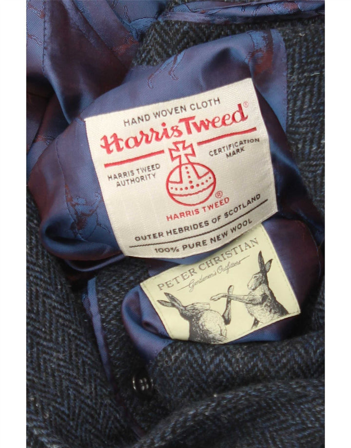 Jachetă pentru bărbați Harris Tweed, cu 2 nasturi, Marea Britanie 38, Mediu, Bluemarin, Herringbone
