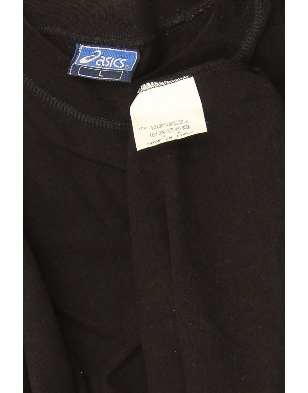 Asics Top pentru bărbați cu mânecă lungă, mare, negru, bumbac