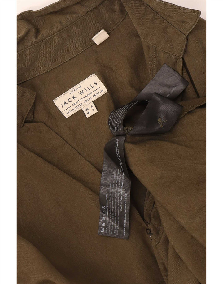 Cămașă pulover supradimensionată pentru femei Jack Wills, cu mâneci 3/4, UK 6 XS Kaki Lyocell