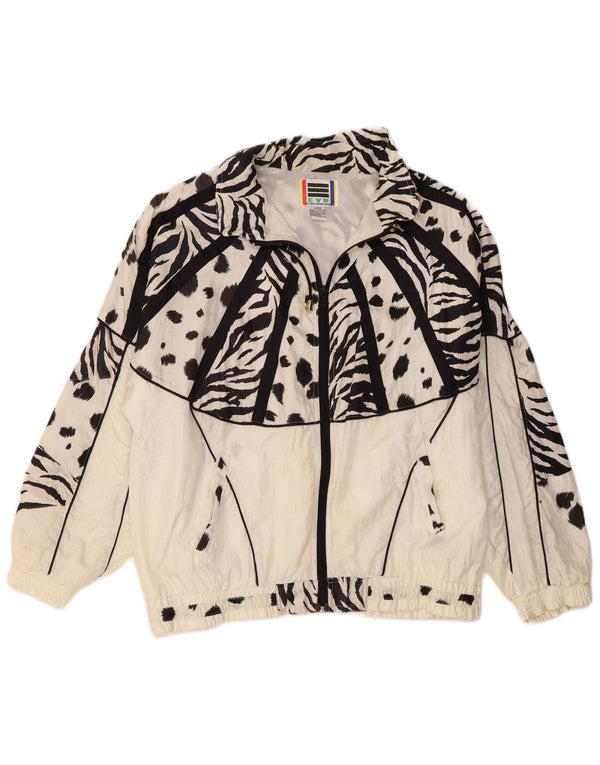 Jachetă de trening supradimensionată pentru femei EVR UK 16, mare, alb, imprimeu animal