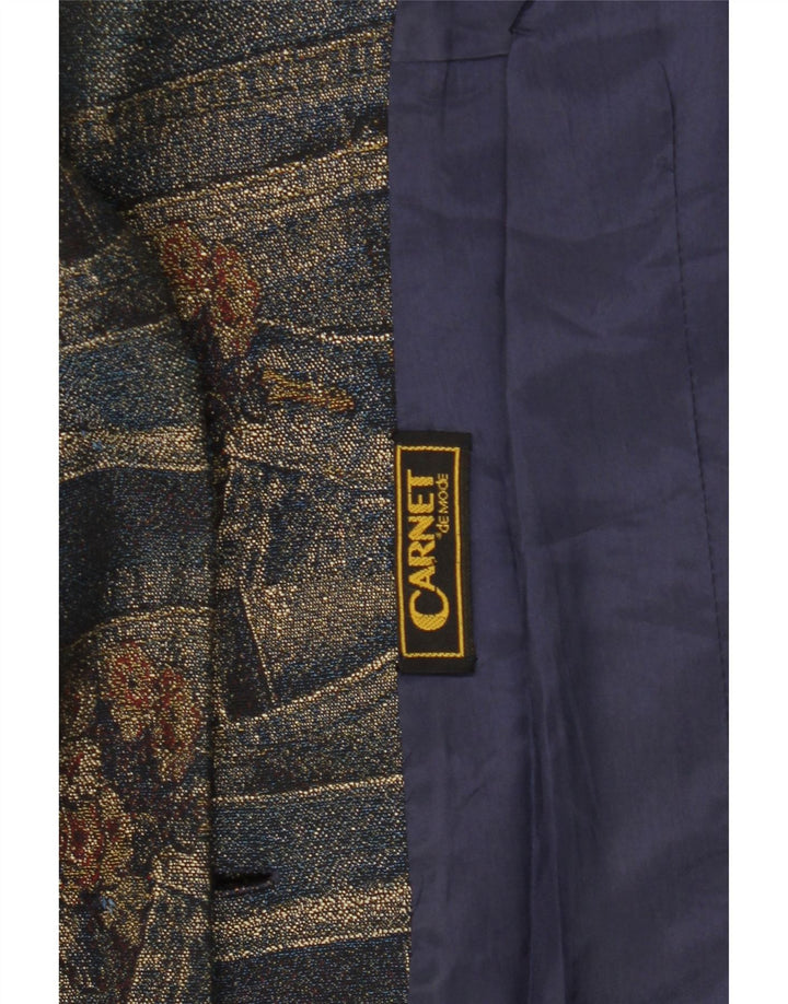 Jachetă Blazer pentru femei Carnet, cu 3 nasturi, UK 14 Medium Bleumarin Floral