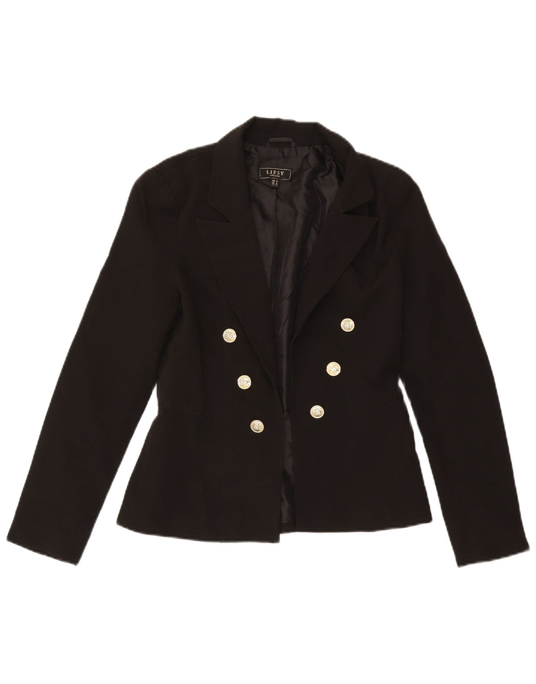 Jachetă blazer deschisă pentru femei Lipsy UK 8, poliester negru mic