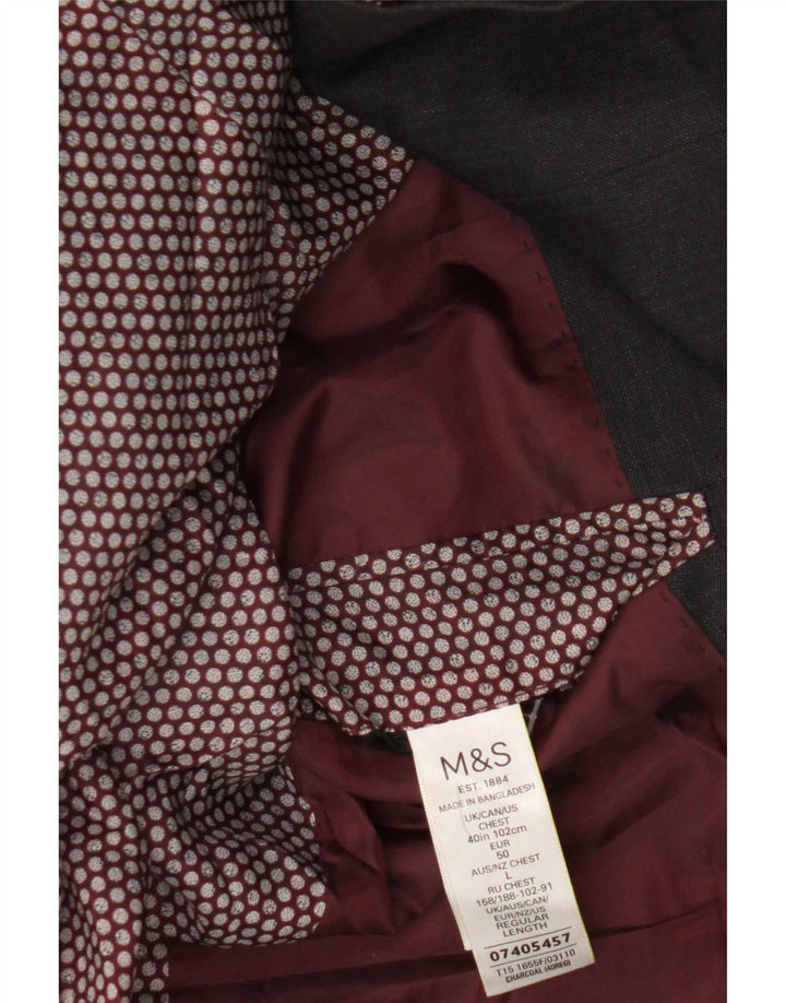 Jachetă pentru bărbați Marks & Spencer, cu 2 nasturi, cu tăiere obișnuită, mare, gri