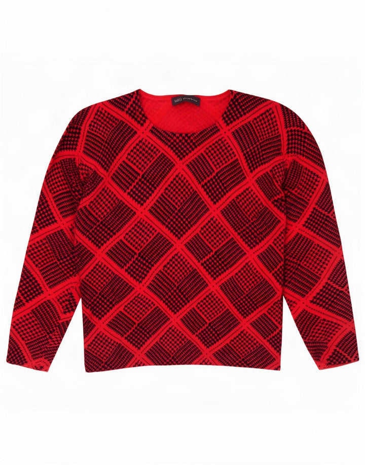 Pulover pentru femei Marks & Spencer cu gâtul cu barca UK 12 Medium Red