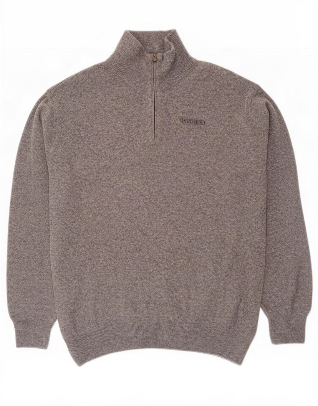 Pulover Kappa pentru bărbați, cu fermoar și gât, 2XL, lână de miel gri