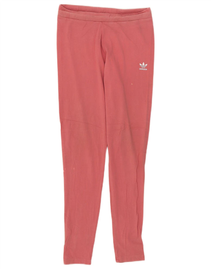 Leggings pentru femei Adidas UK 12, bumbac roz mediu