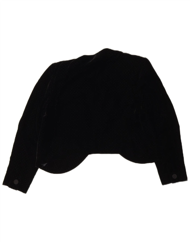 Jachetă Bolero Vintage pentru femei UK 14 Medium Black Spotted