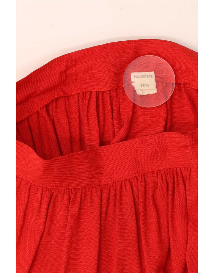 Fustă A-Line Vintage pentru femei W25 XS Poliester roșu