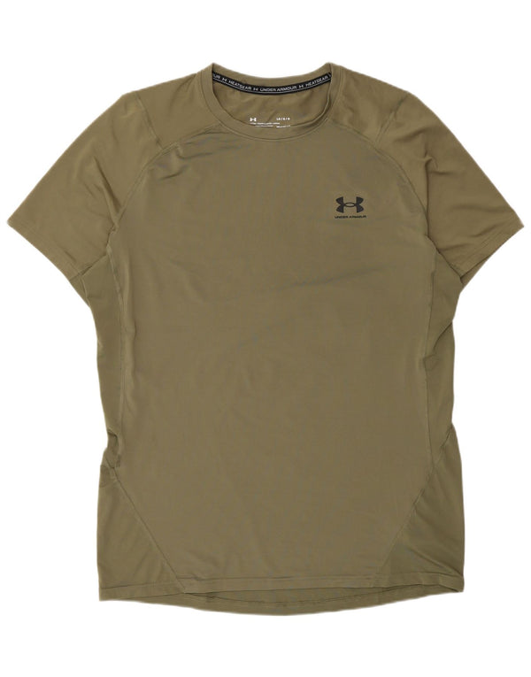 Tricou Under Armour pentru bărbați Heat Gear Top mare din poliester kaki