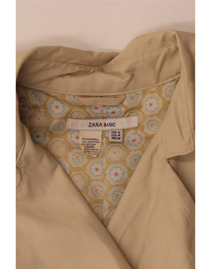 Trenci pentru femei Zara UK 14 Bumbac Bej Mediu