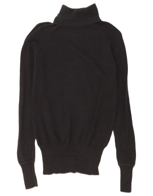 Pulover cu gât rulat Zara pentru femei UK 14 Bumbac bleumarin mediu