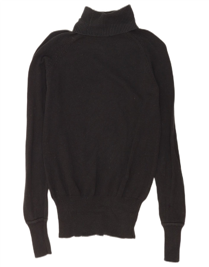 Pulover cu gât rulat Zara pentru femei UK 14 Bumbac bleumarin mediu