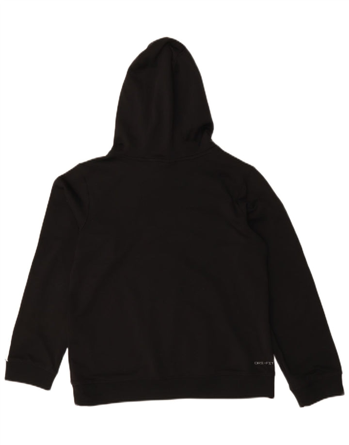 Pulover Nike pentru băieți cu grafică cu glugă, 12-13 ani, mare, negru, poliester