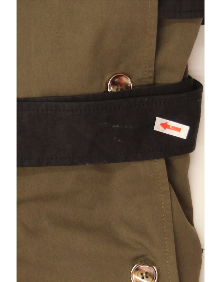 Trench supradimensionat pentru femei Oasis UK 10 Mic Kaki Poliester color bloc