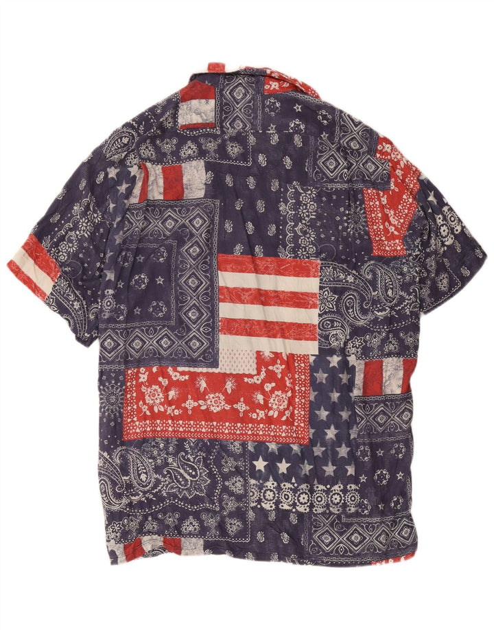 Cămașă pentru bărbați Polo Ralph Lauren cu mânecă scurtă, mare, bleumarin, mozaic