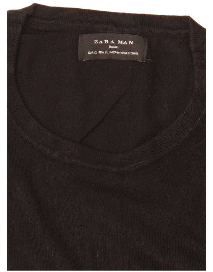 Pulover pentru bărbați Zara, cu decolteu, XL, negru