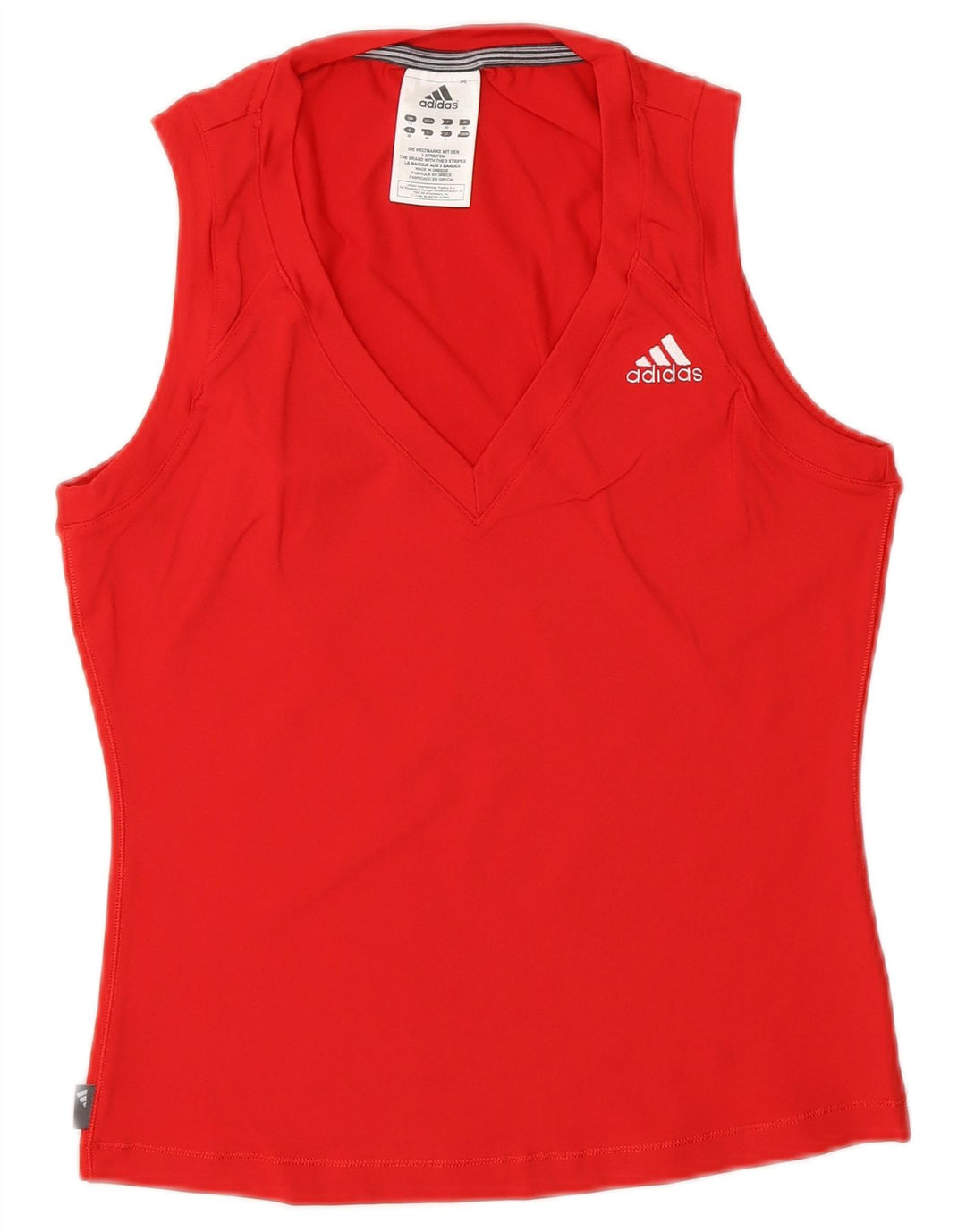 ADIDAS Crop Vest Top pentru femei UK 12 Poliester roșu mediu
