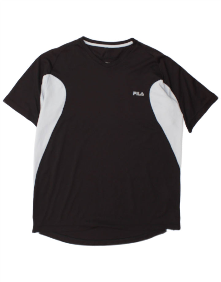 Tricou pentru bărbați Fila Top mare negru Colorblock