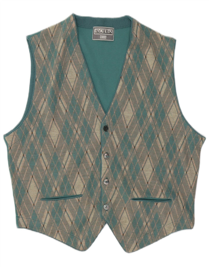 Vestă Alcatraz pentru bărbați, albastru mediu, argyle/diamond acrilic
