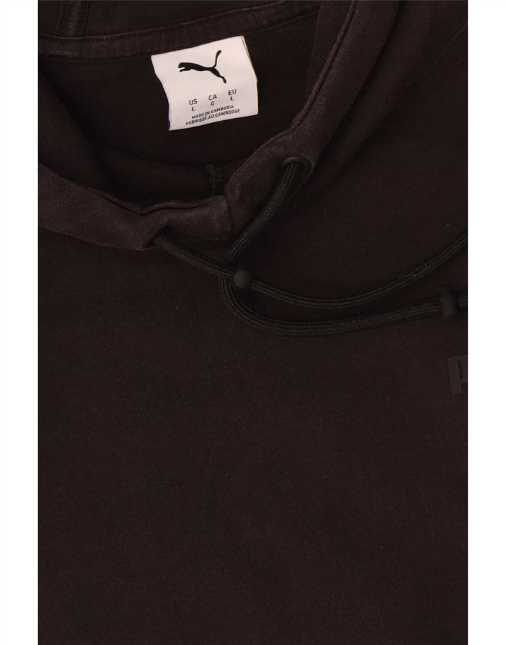 Pulover Puma pentru bărbați, bumbac mare, negru